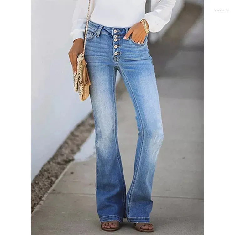 Dżinsy dżinsowe dżinsowe spodnie Capris 2024 Kobiety vintage niewielka flore długa praca czarny letni niebieski