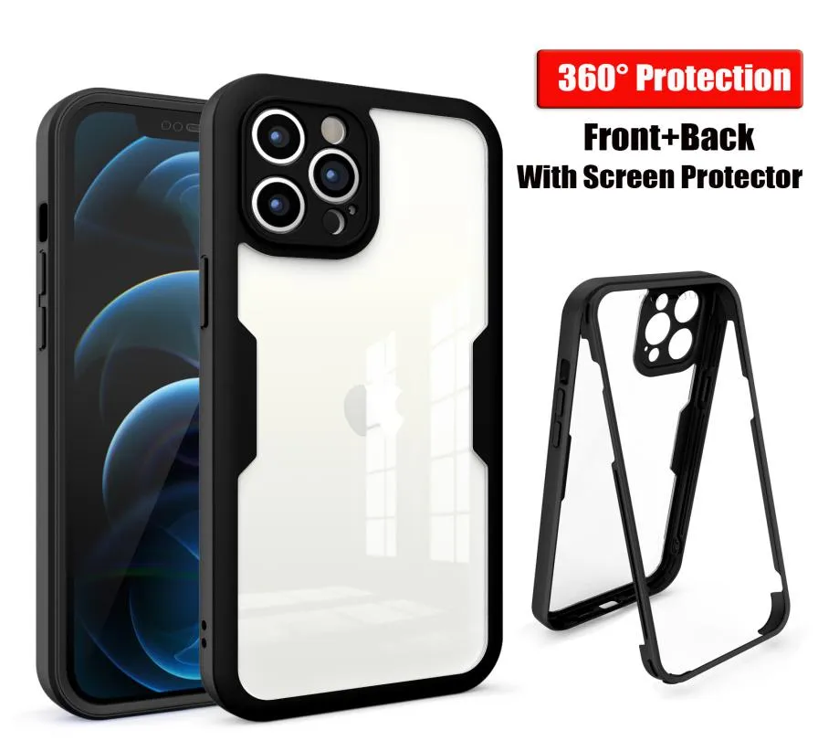 360 Caso de telefone de capa frontal e traseira para iPhone 14 13 12 11 Pro Max Mini XR XS 6 7 8 Plus iPhone14 Allinclusive Protect8772780