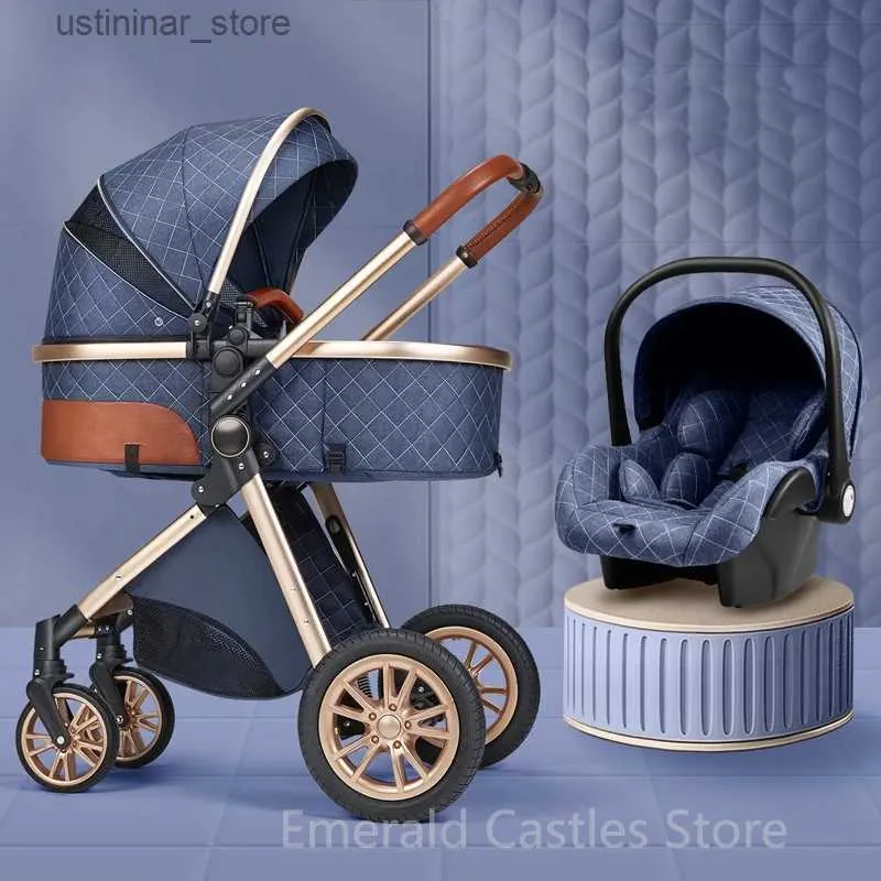유모차# 새로운 3 in 1 베이비 유모차 높은 조경 마차 가벼운 신생아 유모전 충격 증거 2 in Kid CAR Baby Comfort Cart 2024 L416