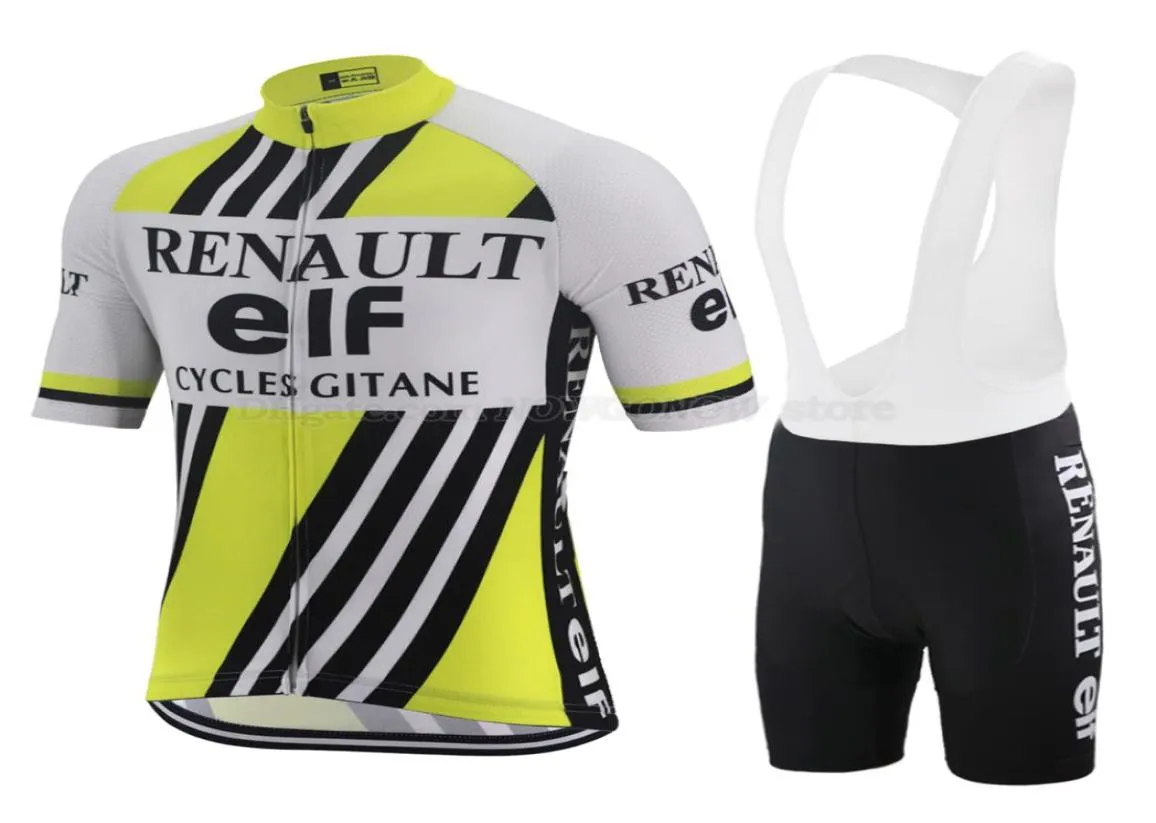 Été noir jaune rétro Jersey Pro Team Road Vêtements de vélos à vélo Gel PAD BROUPE SET des hommes à manches courtes Shirt MTB Jers3298938