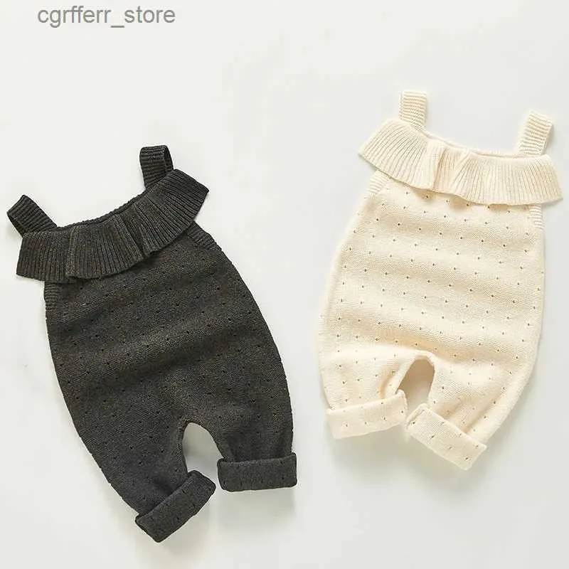 Rompers Baby Romper Baby Boys Girls Ubranie jesienne pasek dzianin bodysuit niemowlę romon