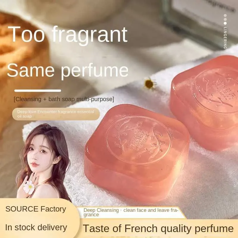 Handmade Soap Essential Encounter Perfume Female Face Wash Bath Cleansing Rose Oil Soap Lasting Fragrance Handmade 240416