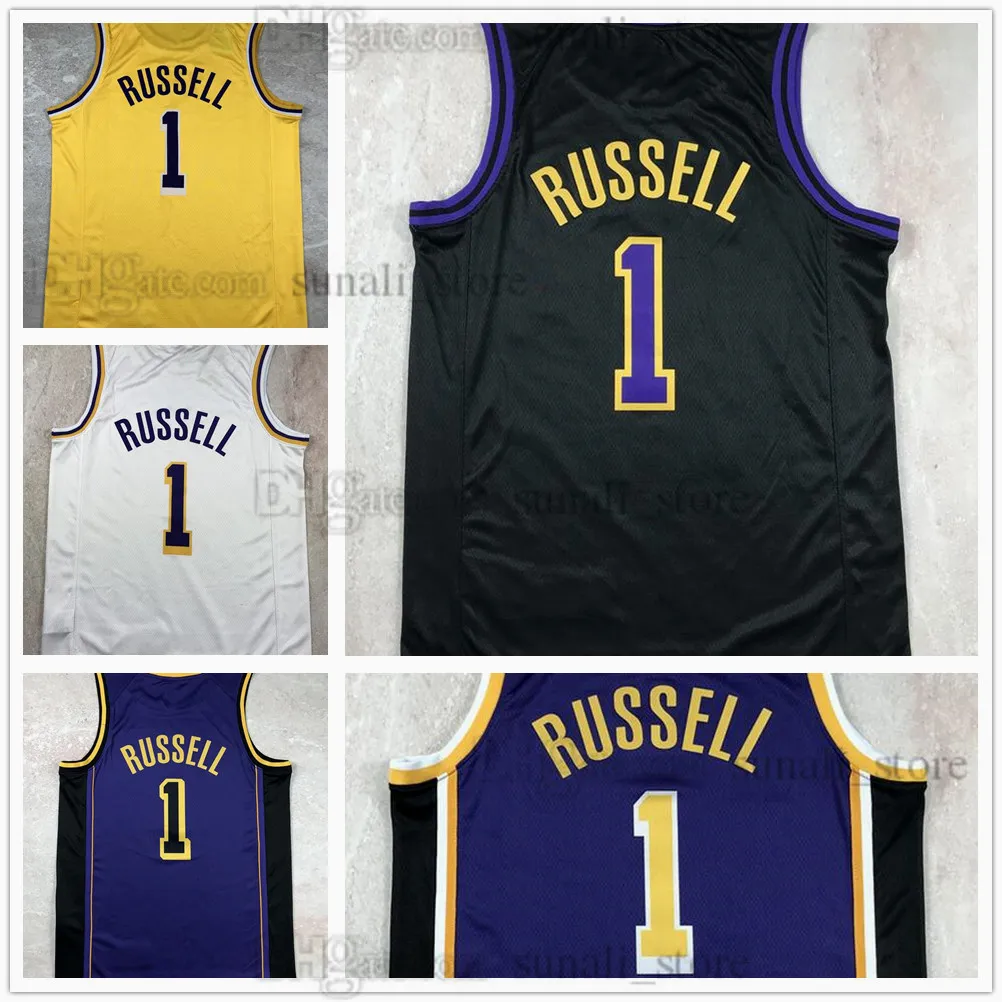 D'Angelo 1 Russell Jerseys de basket-ball hommes femmes jeunes