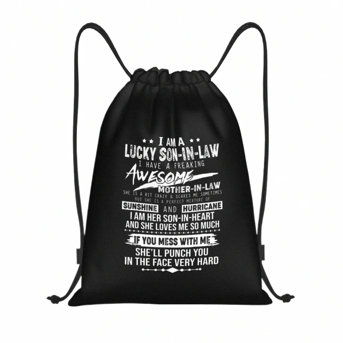 Lucky S-In-Law Awesome schoonmoeder Drawstring Tassen Gym Bag Hot Lightweight E0QK#