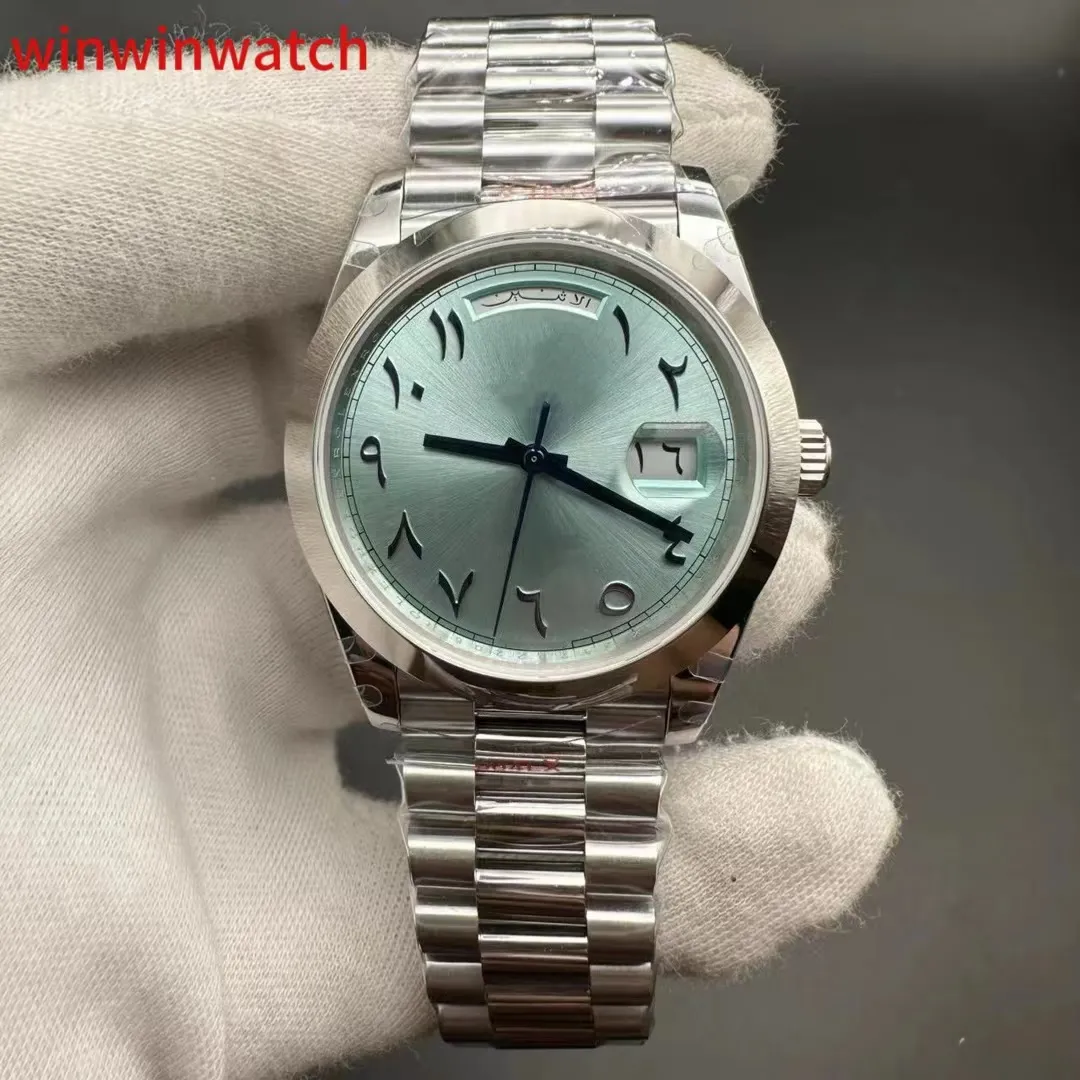 3255 automatic 904L steel heavy weight 165g Arabic blue dial fashion watch