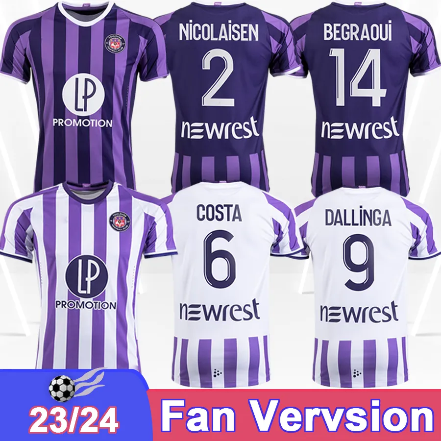 23 24 Toulouse Cissoko Mens Soccer Jerseys Kamanzi Begraoui Dallinga Sierro Home Away Football Footbort Footbure Footment