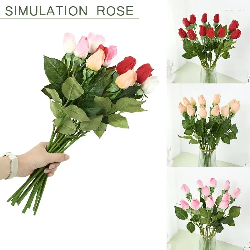 Decorative Flowers 1/3pc Artificial Rose Cloth Fake Peony Branch Wedding Bridal Bouquet Pography Props Home Table Centerpiece Decoration