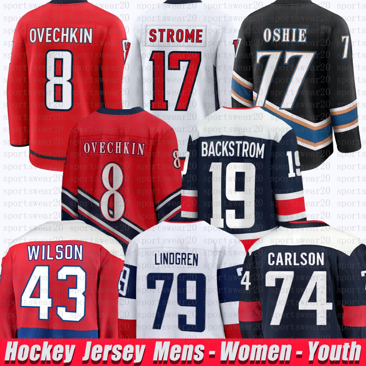 8 Alex Ovechkin washingtons hockey jersey capital jersey DylanS Strome TJ Oshie Tom WilsonS Aliaksei Protas Charlie Lindgren McMichael Nicklas