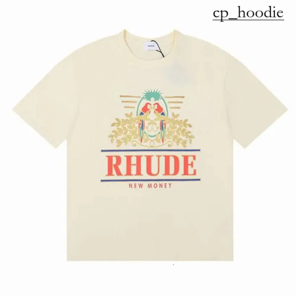 Rhude New 2024 Designer Mens T Shirt Fashion Graphic Printed Womens Mens Clothing Rhude Shirt Short Sleeve Letter Graffiti Loose Rhude Shirt High Quality Tee 8528