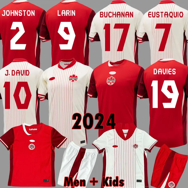 2024カナダサッカージャージーデイビスJ.David 2024コパフットボールシャツラリンアウェイナショナルチームEustaquio Buchanan Cavallini Laryea Millar Hoilett Men Canad