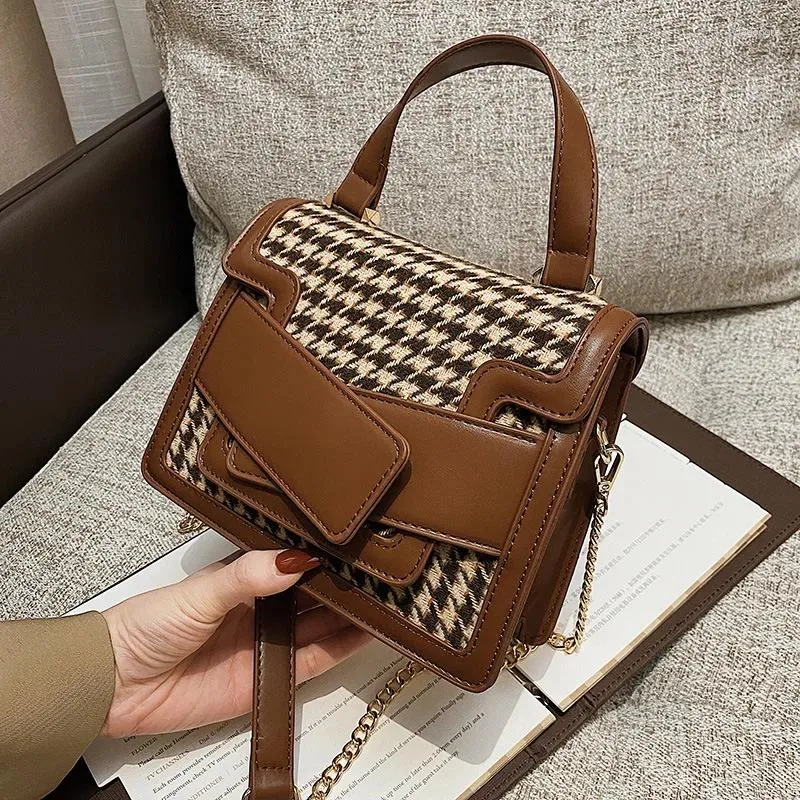 Sac Vintage Houndstooth Femmes Sac à main