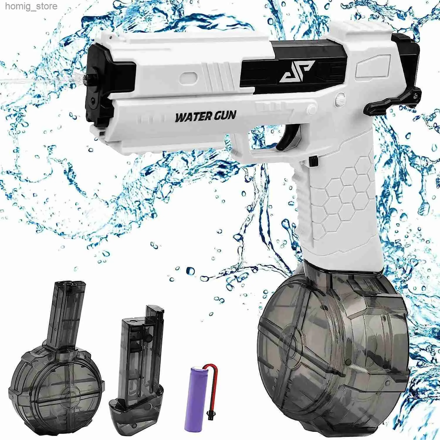 Sand Play Water Fun New fully automatic gecko water gun summer water battle electric water gun toy beach toy childrens basic tools Y240416