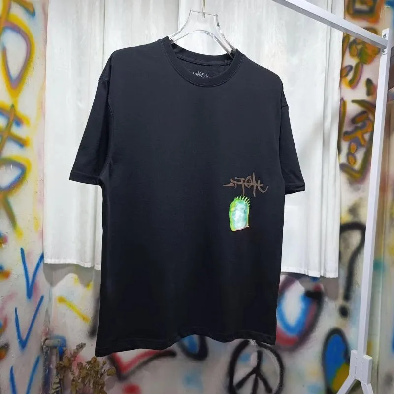 Camisetas masculinas Novidades altas 2024 homens utopia fontes de luz de luz Hip Hop Skateboard Street Cotton Camisetas Tee Top Kenye #U32