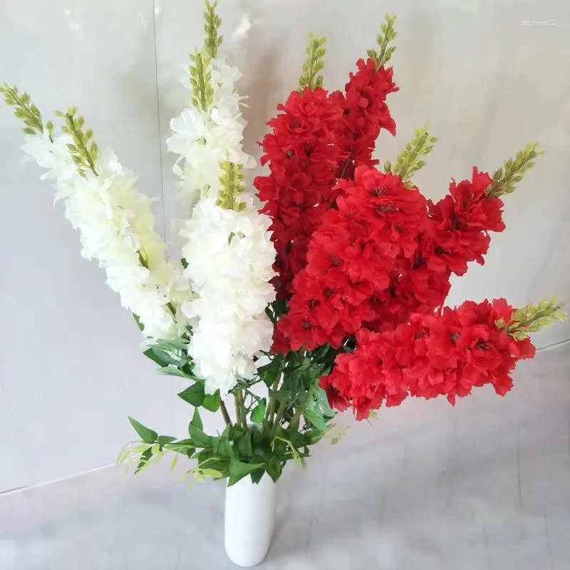 Decorative Flowers 5 PCS Artificial Flower String Home Decor Realistic Faux Delphinium Wedding Room Balkon Decoration Sztuczne Kwiaty Regalo