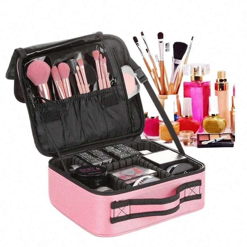 PROFIAL KVINNA Makeup Case Brush Make Up Storage Box Trousse Maquillage Beauty Nail Tool Women Cosmetic Organizer Suitcase 17CU#