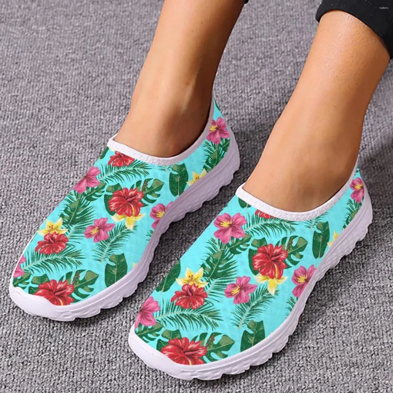 Scarpe casual istantarts Pretty Tropical Flower Printing Women Flat Summer Sneaker traspirante sneaker mocassini leggeri Zapatos