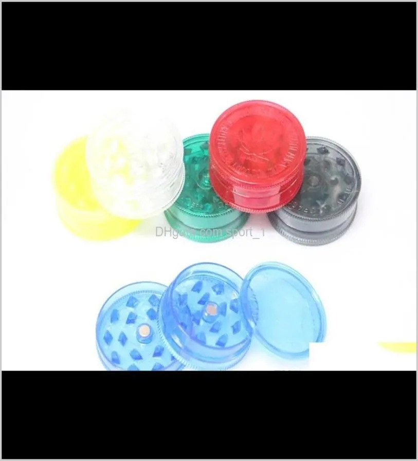 Plastic Tobacco Herb Grinders Colorful 3 Parts Pipe Filter Grinder Tools Dia 60Mm Tool Kouyw Other Accessories8781913