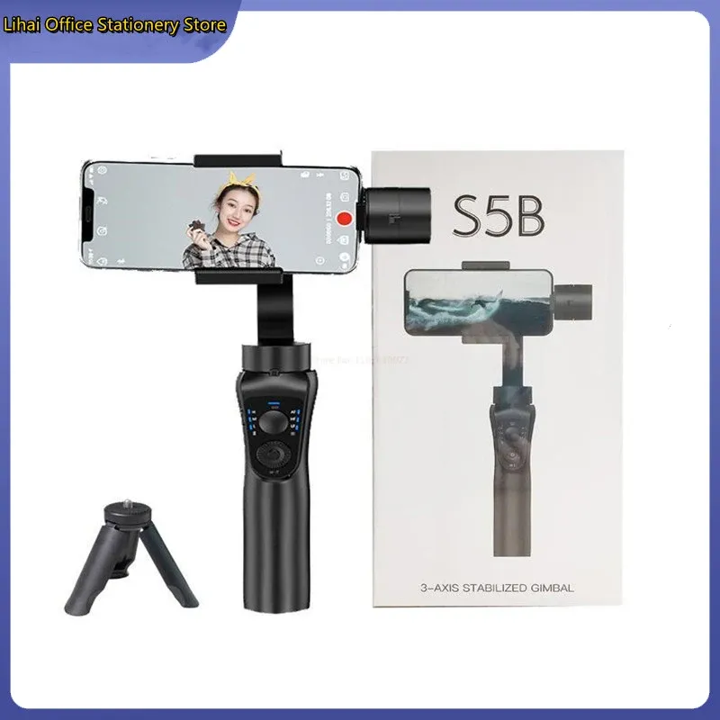 Gimbals S5B 3 Axe Smartphone Gimbal Professionnel Stabilisateur Handheld avec Tripod Anti Shake Selfie Sticks Holder Video Enregistrement pour le téléphone