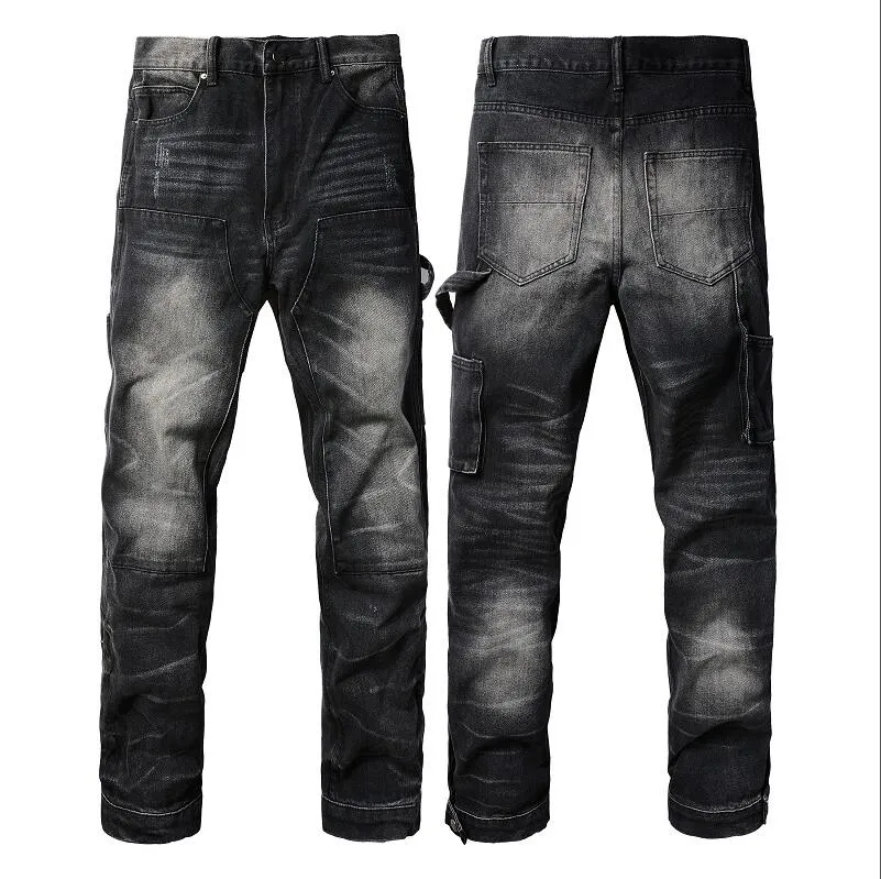 Jeans masculins pour hommes de qualité supérieure de qualité broderie de logo concepteur pantalon denim trous de mode hip hop pantalon de rue taille 28-40 winter01 12