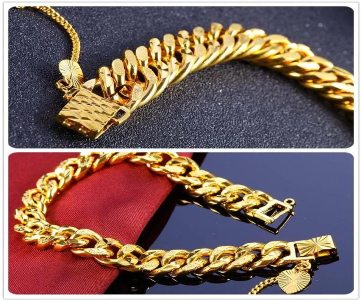 24.000 Gold gefüllte Armbänder nicht verblassen Charm Link Kette für Frauen Männer Liebhaber Geschenk HipHop Top -Qualität Fine Juwely Limited Whole 275U1295708