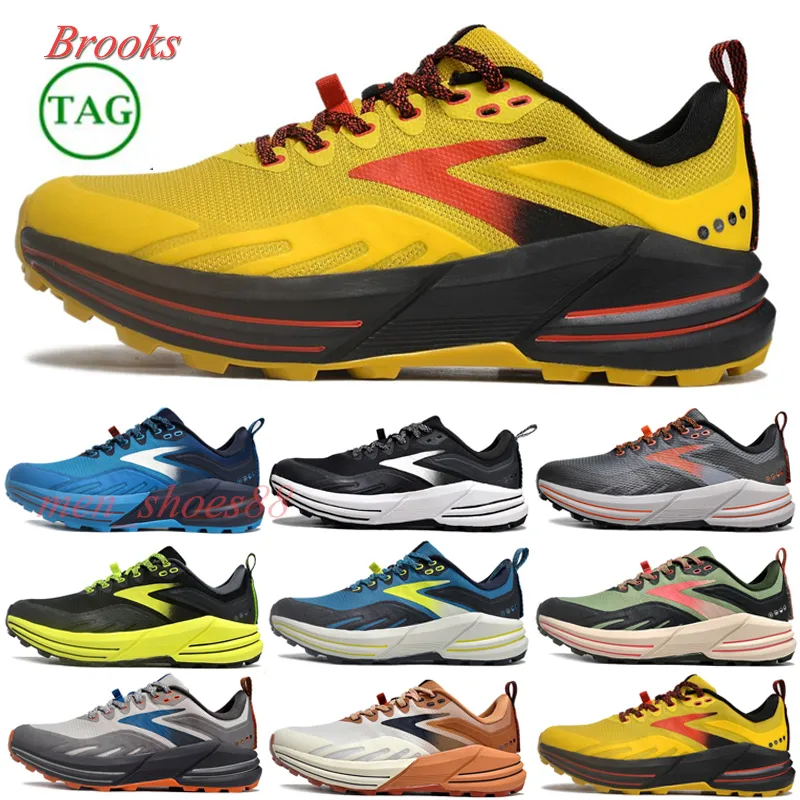 NEW Designer Casual shoes Men For Women Brooks Shoes Black Ebony Nightlife Yellow Black White Biscuit Rooibos Atomic Blue Trainers Shoes with box Cascadias