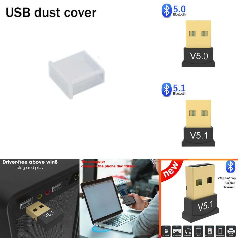 2024 2 In1 USB Bluetooth 5.1 Adapter sändaremottagare Bluetooth 5.0 Audio USB Adapter för dator PC Laptop Wireless Högal