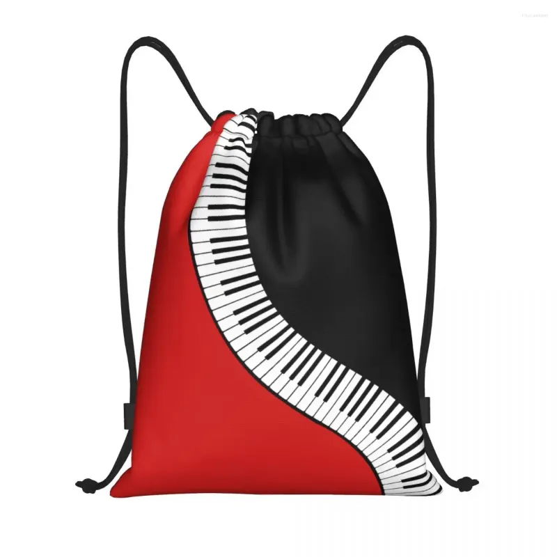 Sacs de rangement Sac à piano personnalisé Notes de musique Sac à cordon pour faire du shopping yoga sac à dos féminins hommes sportifs Sackpack