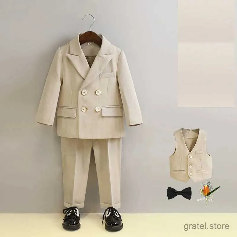 Suits Baby Boys 1 Year Luxurious Birthday Dress Kids New Year Beaufitul Photograph Suit Children Formal Wedding Performance Tuxedo Set