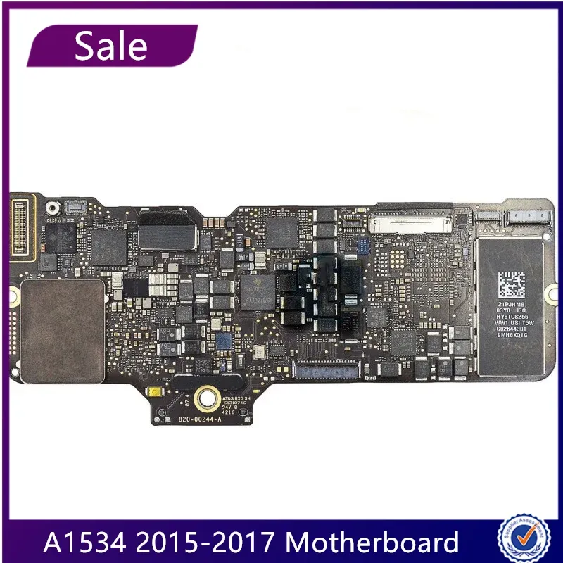 Moderkortsförsäljning A1534 Moderkort 1.1G 1.2G 256 GB 512 GB för MacBook Retina 12 "Logic Board 82000045A 82000244A 82000687A 20152017