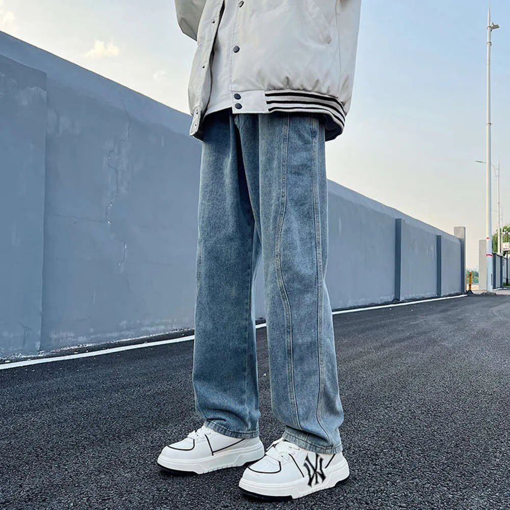 Trendy Brand Jeans for Men's Spring/summer Loose New Straight Leg Long Pants, Flowing High Street Fashion Casual Pants Yd723-p35
