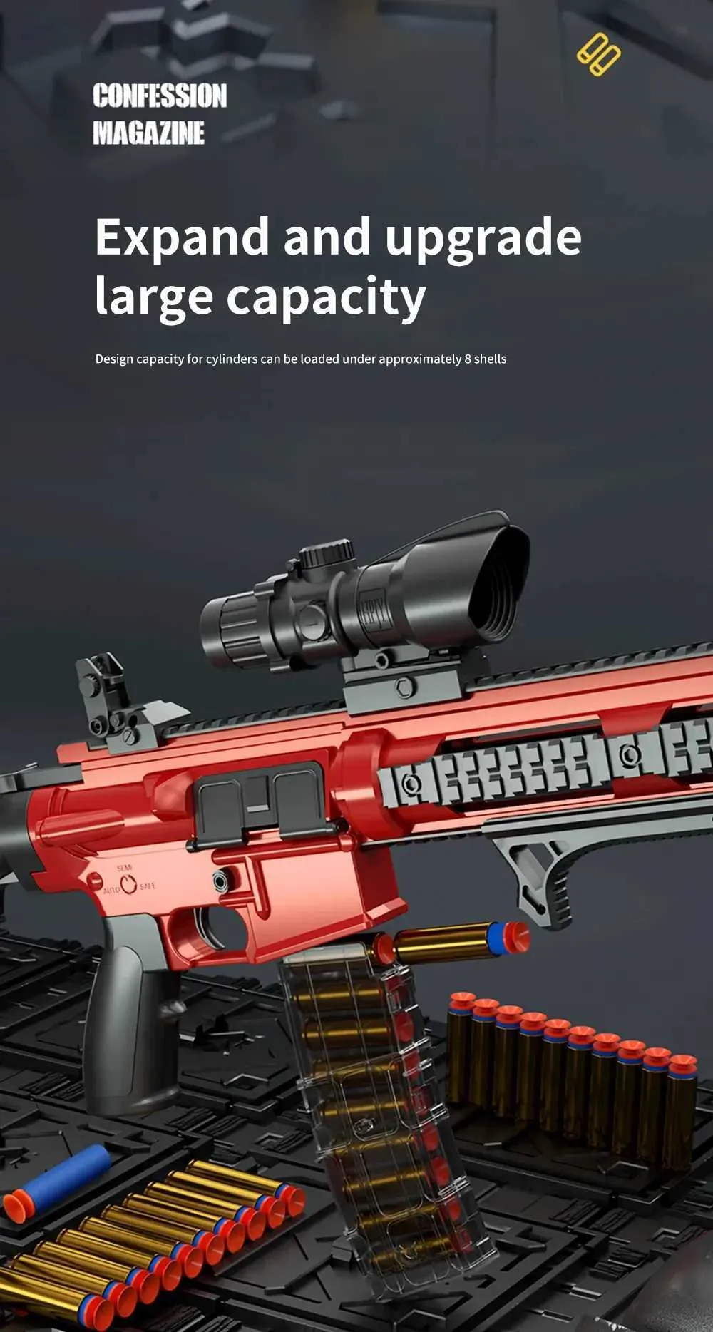 VQLD Gun Toys 2024 M416 Shell Ejection Soft Bullet Toy Gun EVA Sniper ...