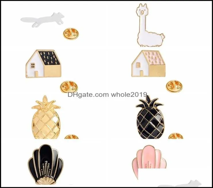 Pins Brooches Pine Alpaca Flowers Houses Shaped Fashion Jewelry Accessories Women Gifts Drop Delivery 2021 Pins Tgyqu8129317
