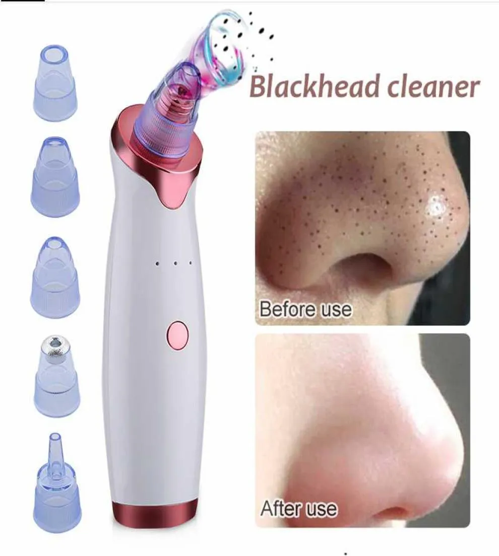 Noir dissolvant Pore Fayer Aspirateur Face Rechargeable Face Vacuum Comédone Extracteur pour élimination de l'acné Soins de la peau avec 4 aspiration5276078