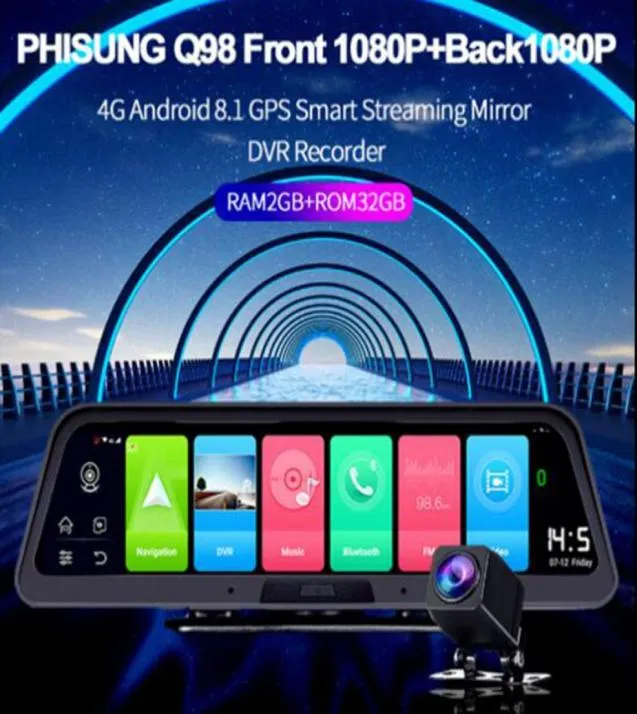 1pcs 10inch 4G Sürüş Kayıt cihazı video arka kamera dikiz aynası araba dvr android 81 GPS Kayıt Şirketi WiFi 2 32G FHD 1080P6857489