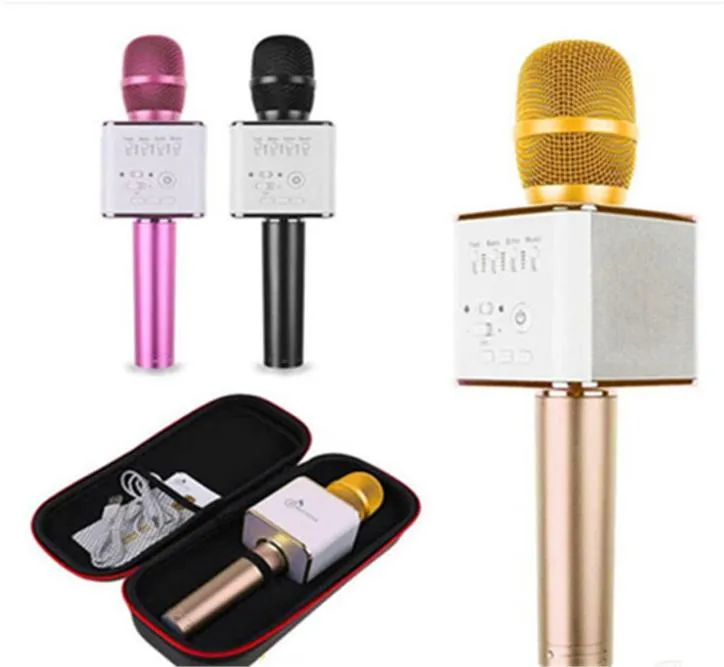 Magic Q9 Bluetooth Wireless Microphone Handheld Microfono KTV med högtalar MIC Högtalare Karaoke Q7 Uppgradering för Android Phone8420677