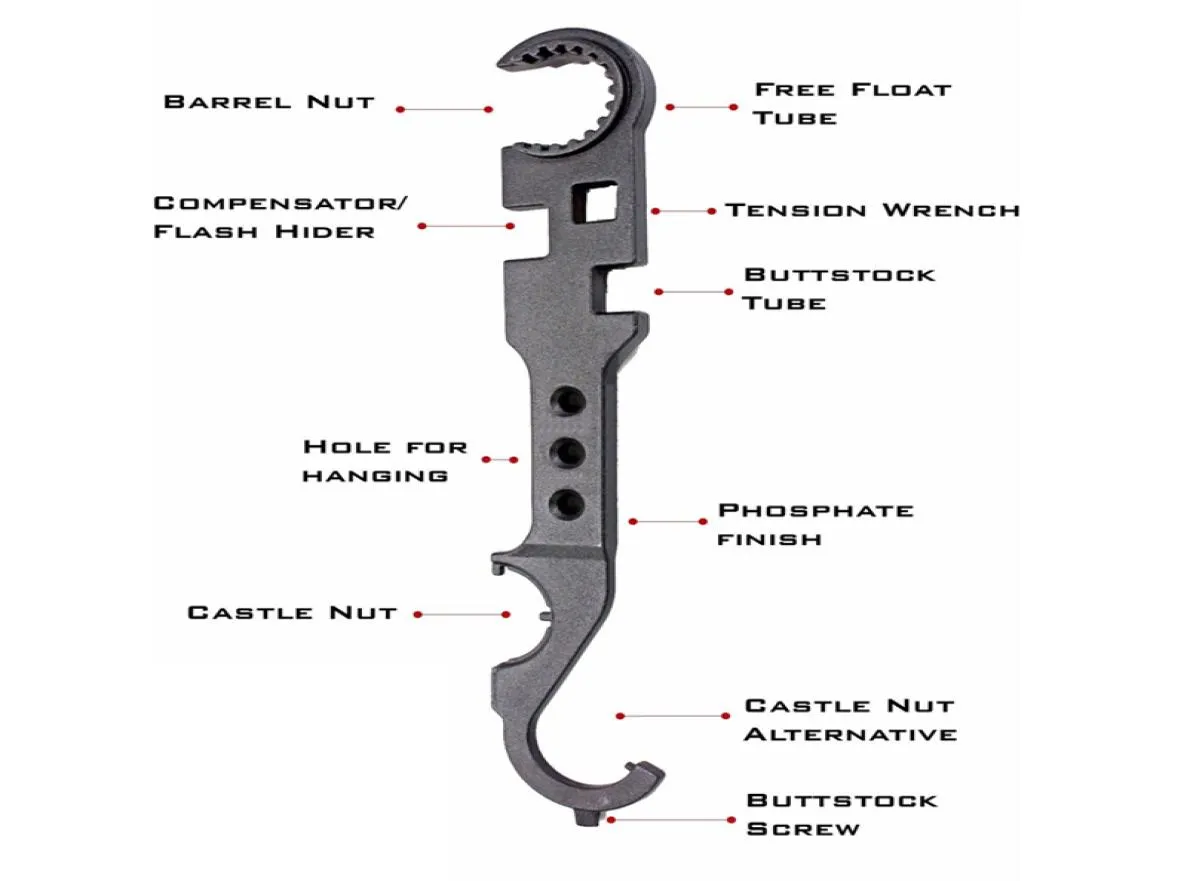 Extérieur AR 4 15 Wrench Steel Duty Duty Multi combo use outils Portable Design Model Tools2877718