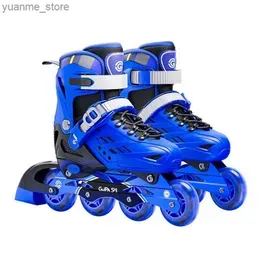 Inline Roller Skates Adjustable Size Inline Roller Skate Shoes Professional For Kids Adult 4-Wheel Skates Racing Speed Skating Sneakers With 4 Wheels Y240410