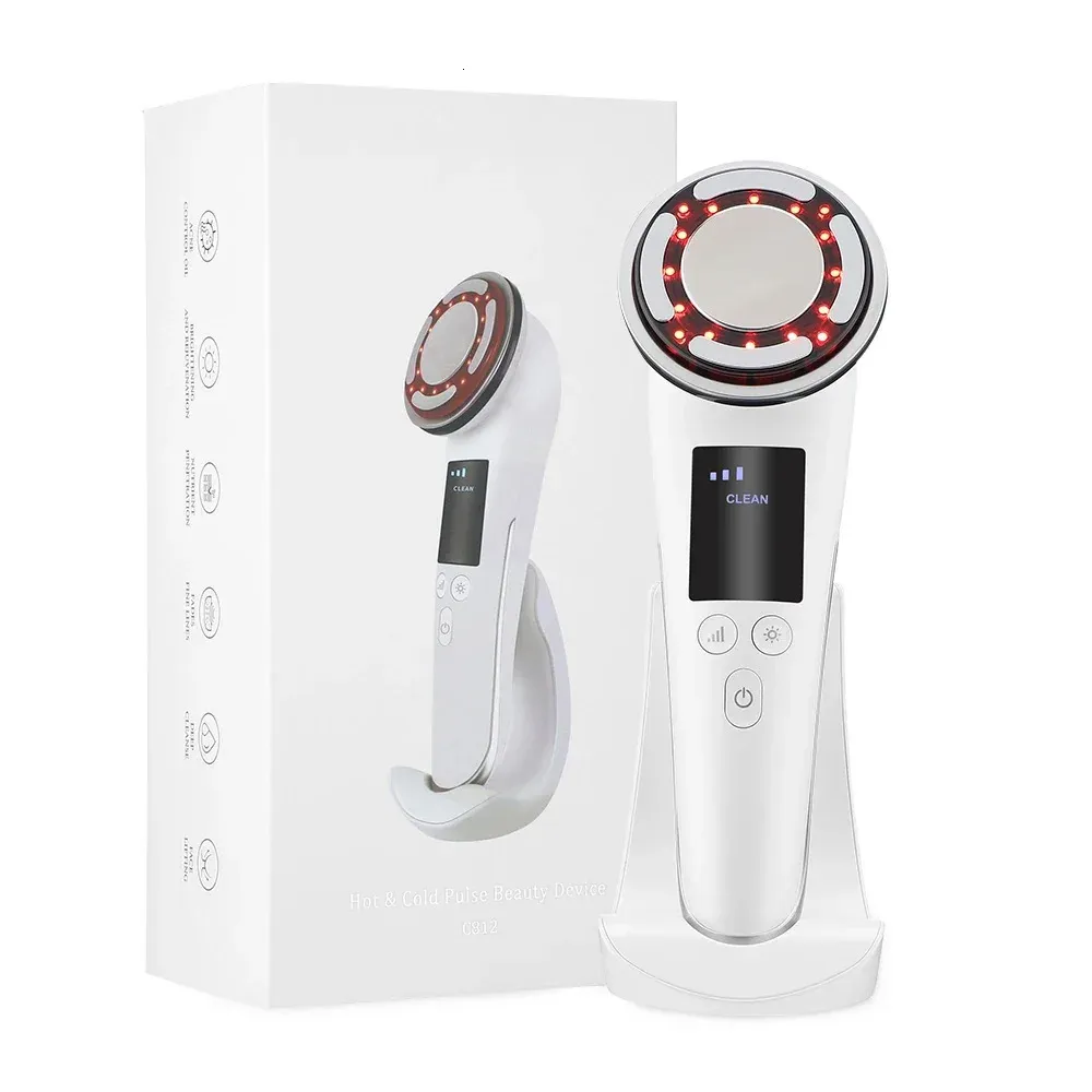 EMS Face Massager Face Cold Face Louting Machine LED PON Therapy Thérapie microcourrante Dijunination Massette anti-rides 240412