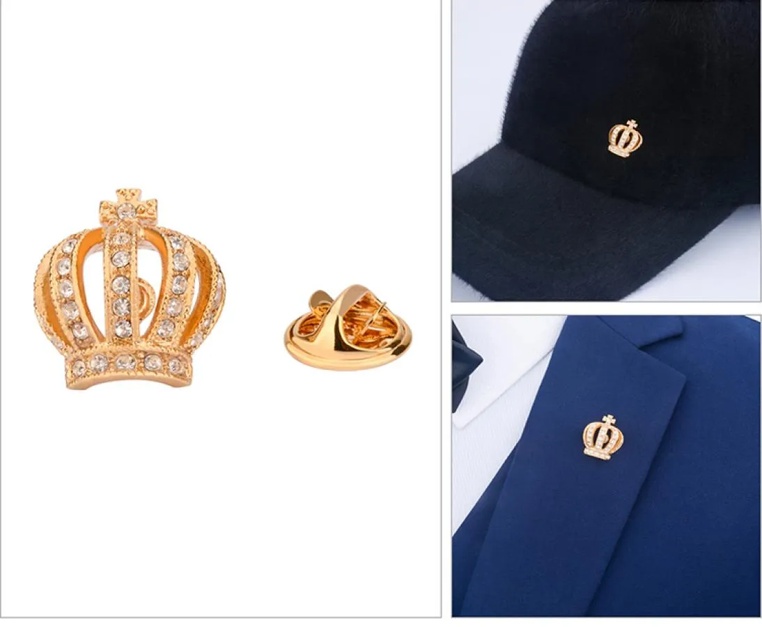 Savoyshi Funny Crown Brooch Pins Женщины одеваются броши для мужчин Золотые воротнички броши модные ювелирные ювелирные изделия Подарок 4246237