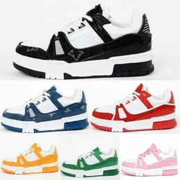 Kids Shoes Casual Boys Girls Trainers Children Youth Sport Virgil Kid Leather Abloh Shoe Yellow White Red Blue Black Lace Up Outdoor Sneakers U3I8#