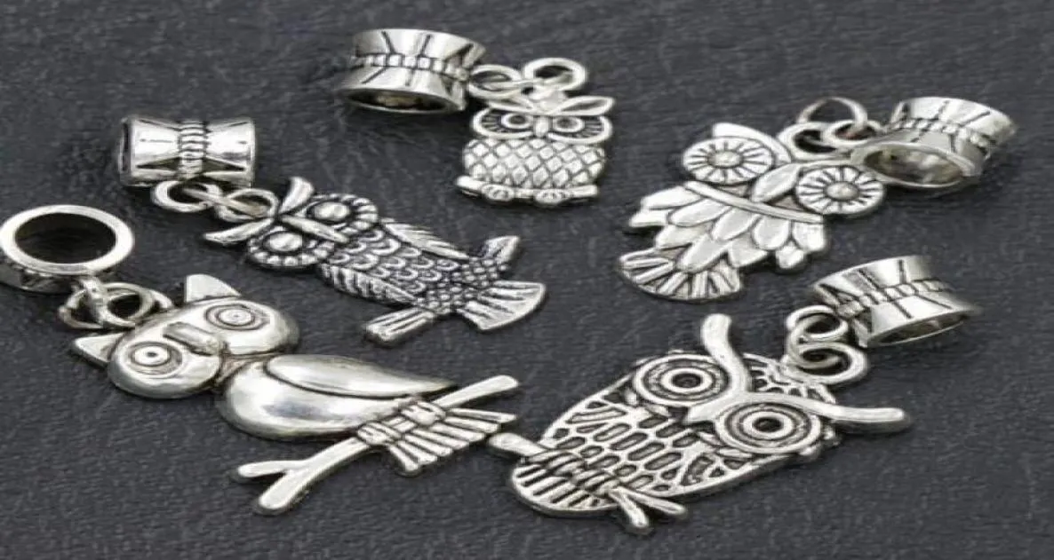 7Styles blandade Bird Owl Dangle 105st