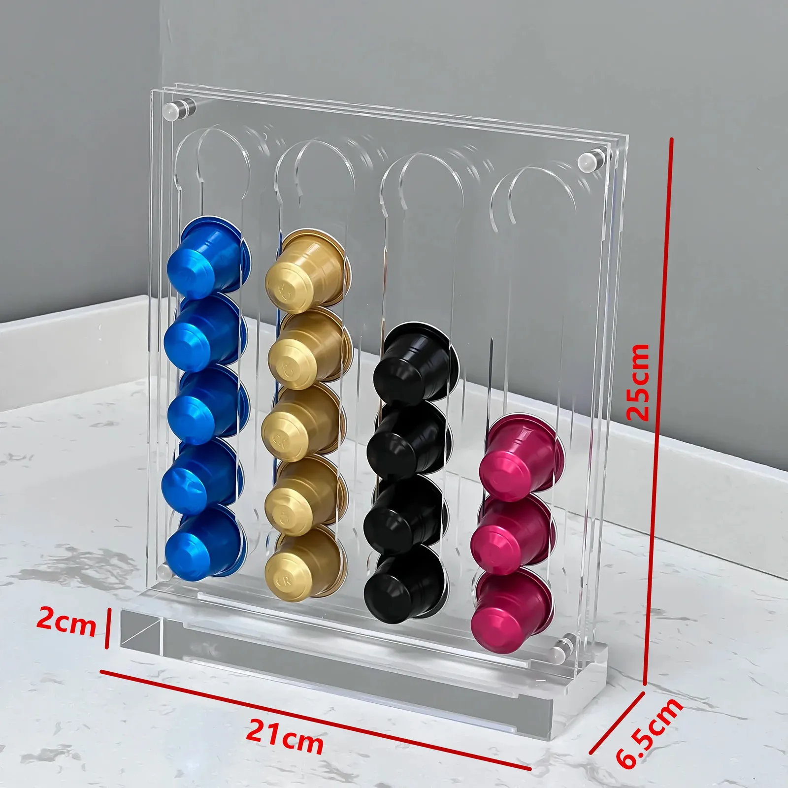 2048 PCS Acrylic Nespresso OriginalLine Coffee Pod Holder Rack Capsule Storage Refrigerator Tower Stand Pod Coffee Holder 240416