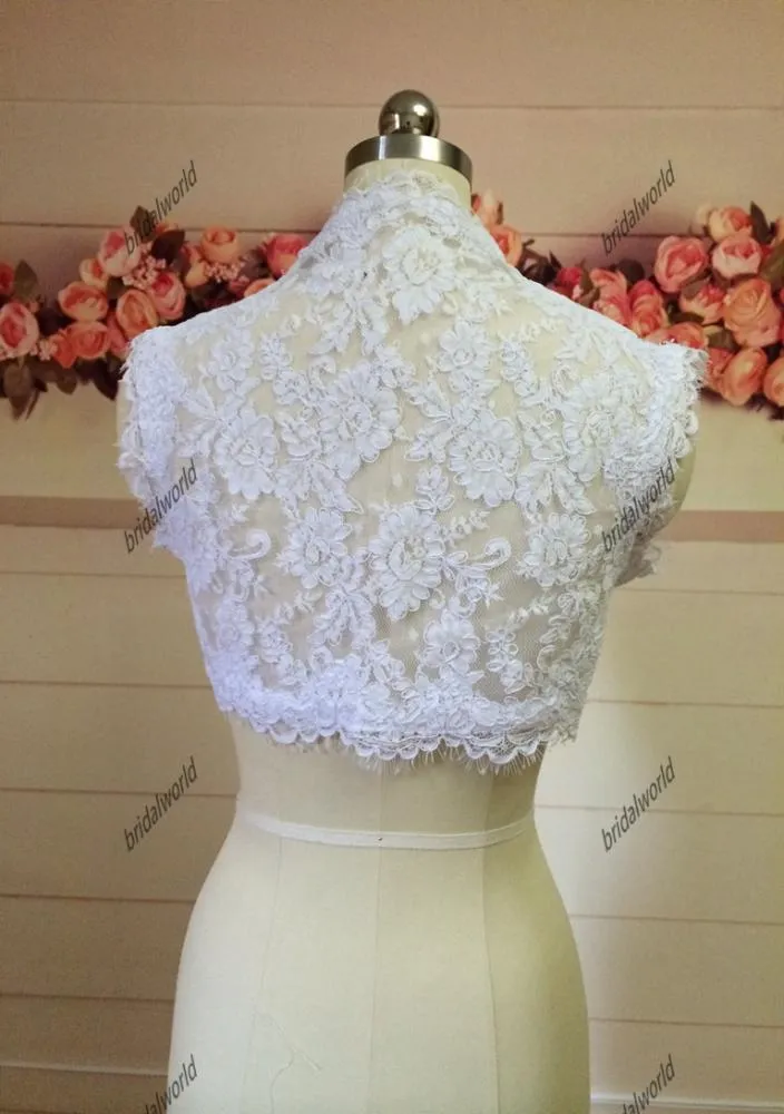 Wedding Lace Bridal Boleros Sleeveless 2015 Spring Boleros Bride Jackets Wedding Dresses Boleros Jackets Wedding Cape Ladies Jacke8175523