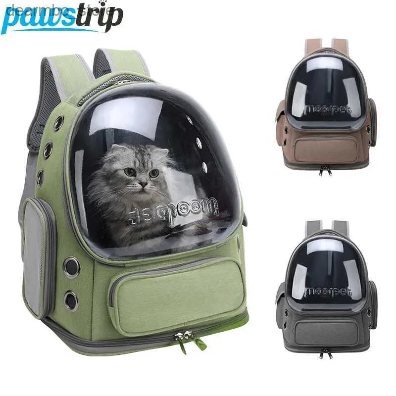 Cat Carriers Crates Houses Transparant Pet Cat Carrier BA Outdoor Travel Backpack voor katten kleine dos ademende kat carryin ba huisdier benodigdheden l49