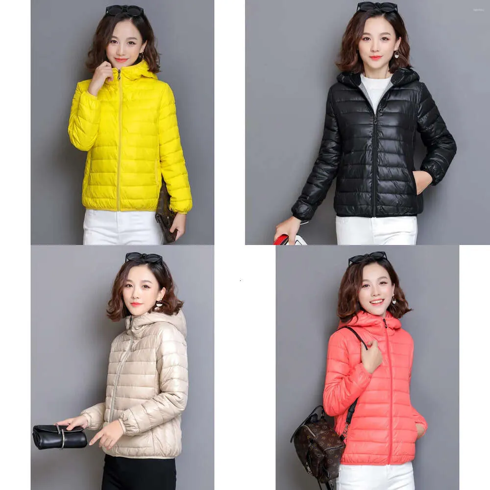 Women's Trench Coats 2022 Women Ultra Light Cotton Padded Jacket Hooded Winter Warm Lightweight Parka Soft Outdoor Clothing RFQ028 weight