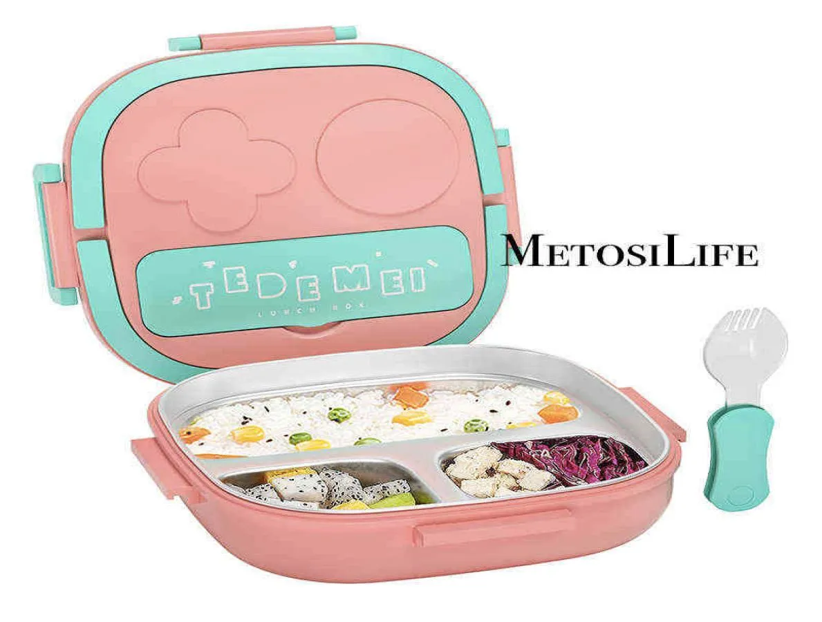 Pudełko na lunch dla dzieci Bento Box Food Safe 188 Stal nierdzewna BPA 3 Kompleks Poród przenośny 2110287588666