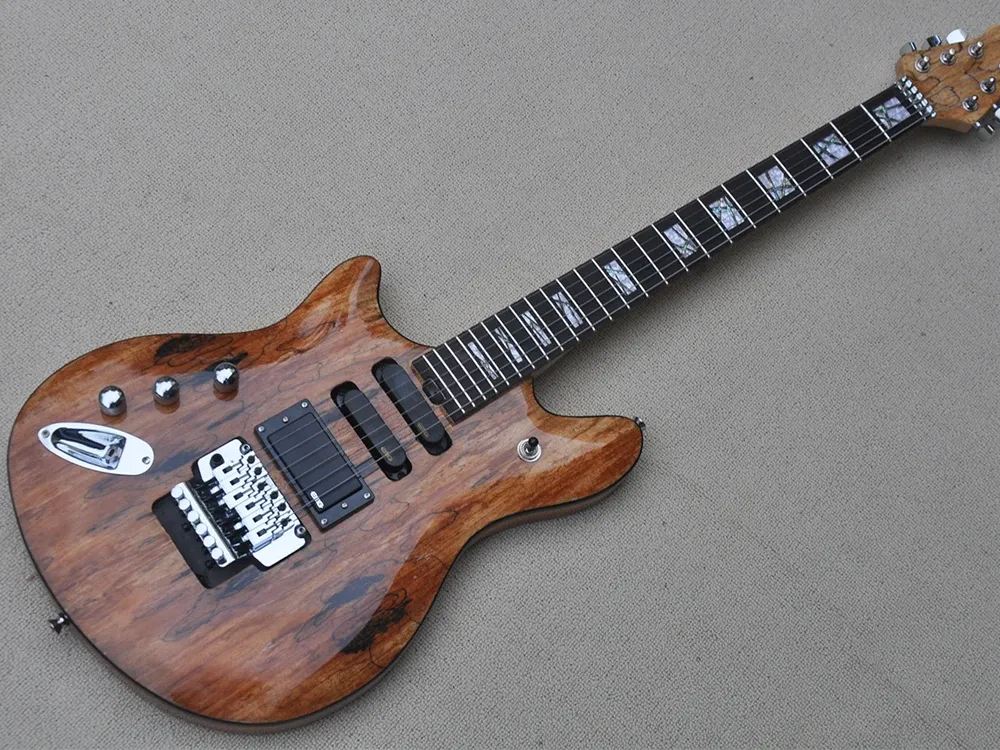 Kablolar sol el 6 teller doğal ahşap renk elektro gitar gül ağacı fretboardspalted akçaağaç kaplama ile