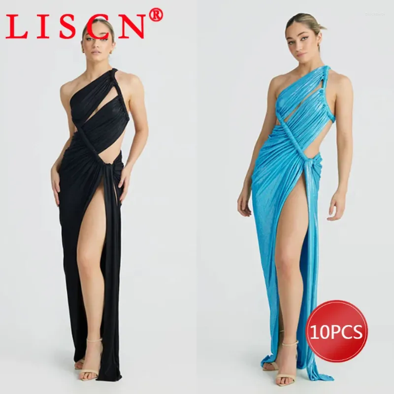 Casual Dresses 10 Bulk Items Wholesale Lots Formal Fall Hollow Out One Shoulder Maxi Club Party Dress Sexy Y2k Women Clothing K12518