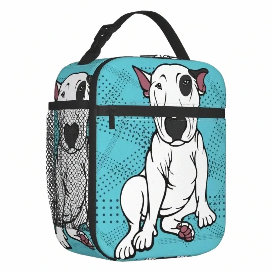 Engelse bull terrier geïsoleerde lunchtassen voor vrouwen kawaii schattige doge draagbare thermisch koeler lunch lunchbox kinderen school kinderen d0rw#