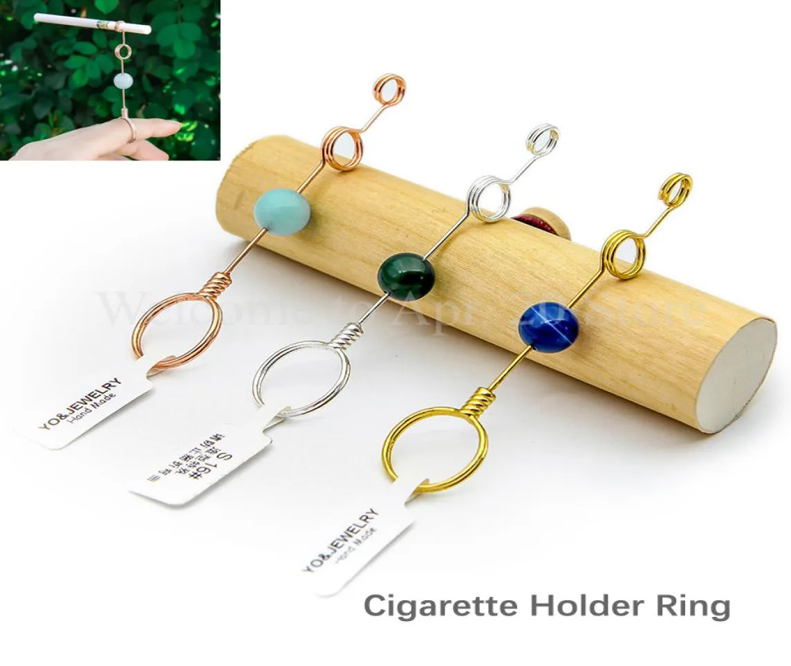 Porte-cigarette épais et mince Doudoir Anneau créatif Rack de fumée Créative Empêcher le doigt Fumé jaune MP1361461512